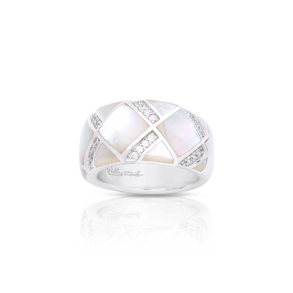 White Mother Of Pearl Echelon Ring