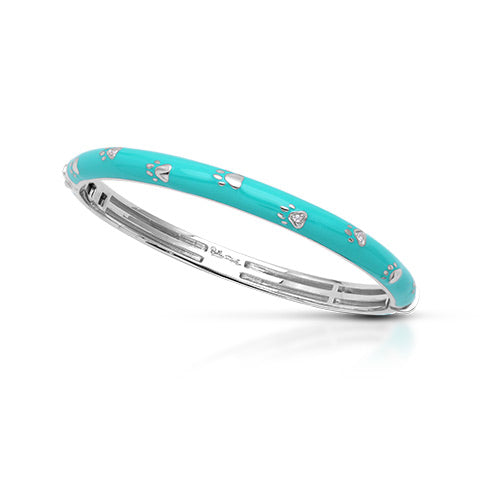 Teal Paw Prints Bangle