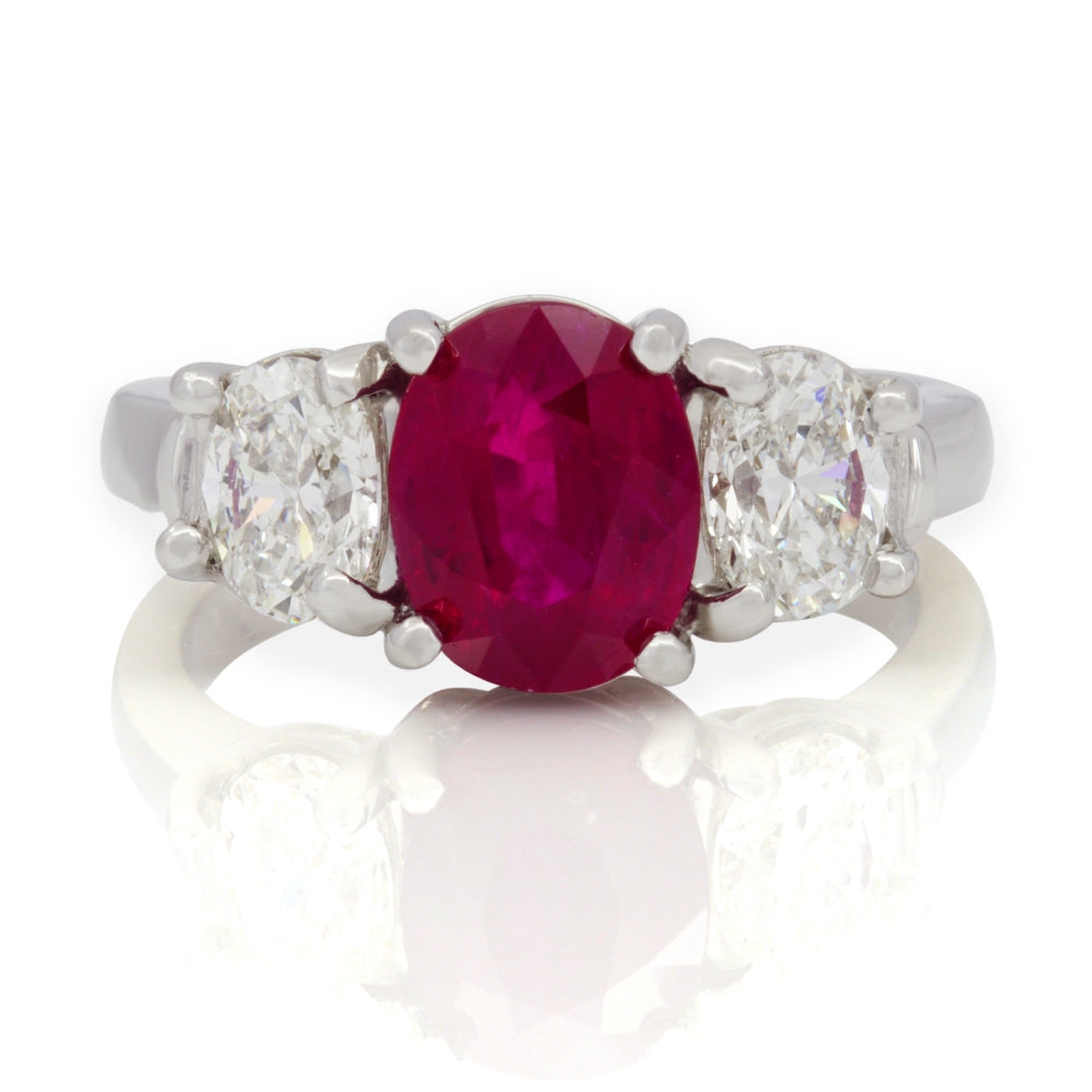 Platinum Ruby And Diamond Ring