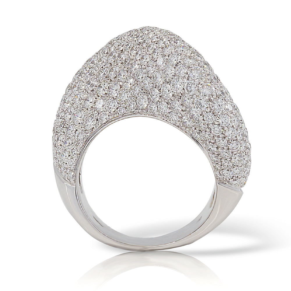 18KT White Gold Diamond Pave' Ring