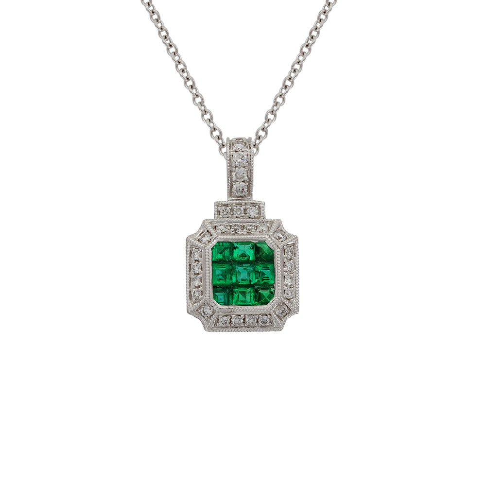 18Kt White Gold Octagon Pendant