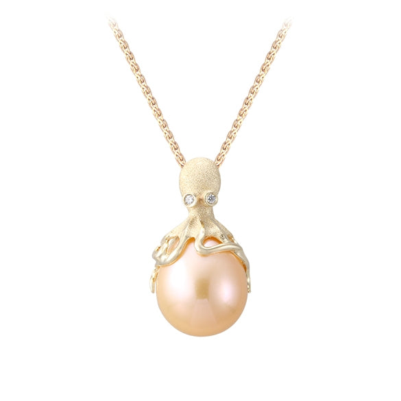 14K Octopus Pearl Pendant
