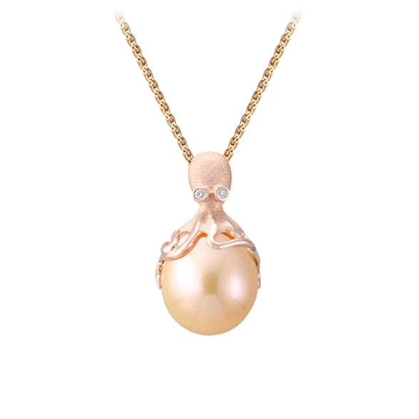 14Kr Octopus Pearl Pendant