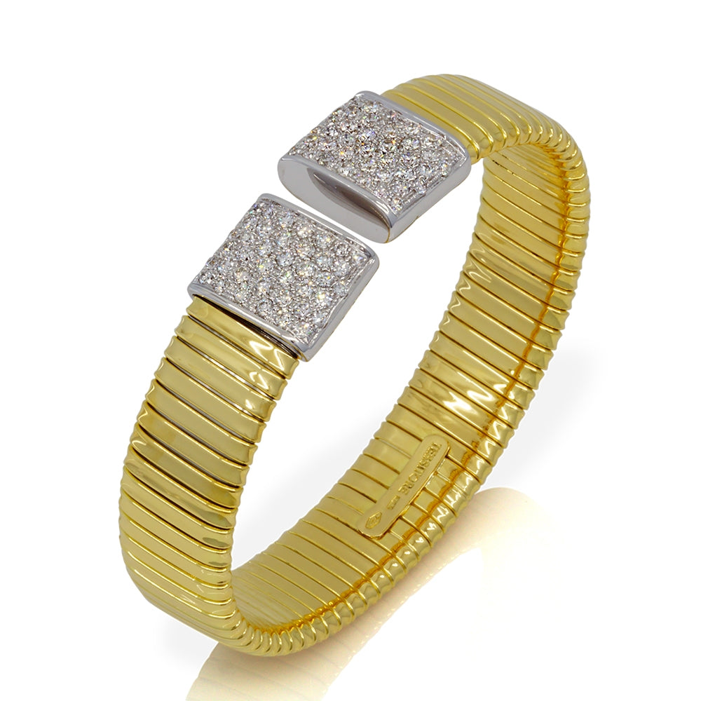 18Kt Yellow Gold Tubo Gas Cuff Bracelet