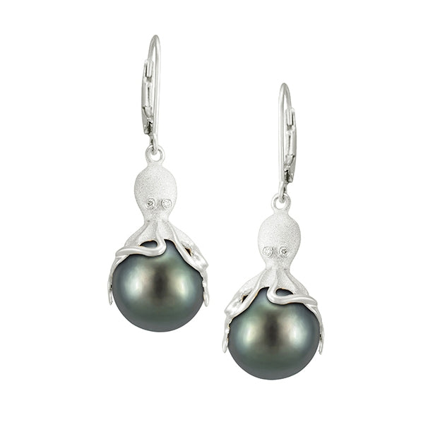 14Kw Octopus Tahitian Pearl Earring