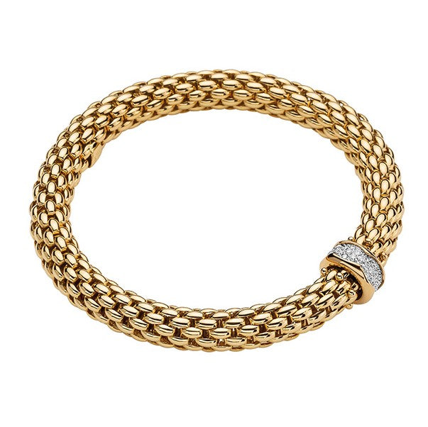 18Kt Yellow Gold  Fope Love Nest Flexit Bracelet -Large