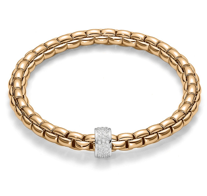 18Kt Gold Eka Flex- It Bracelet with Pave Diamonds