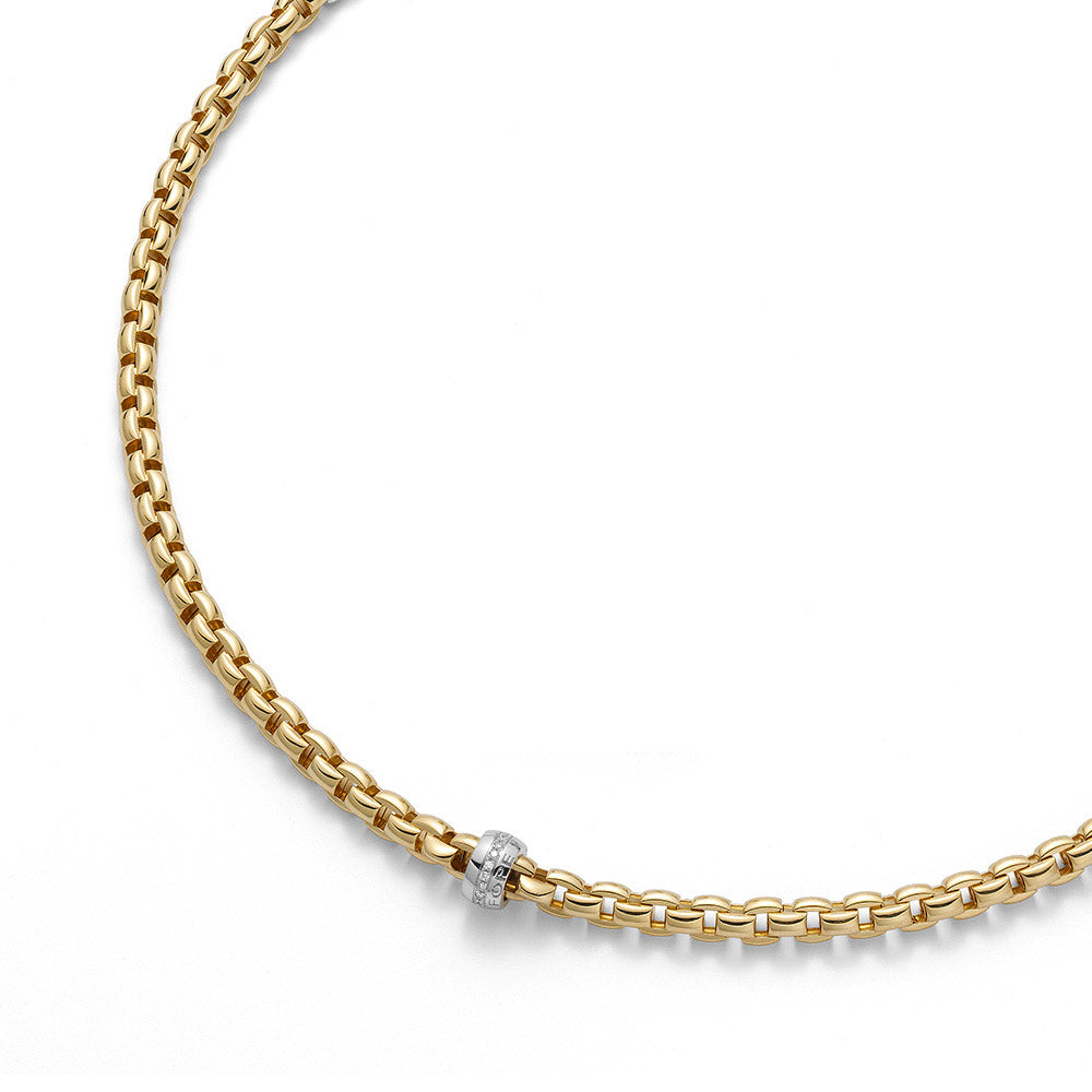 18K Yellow Gold Eka Necklace with Diamonds
