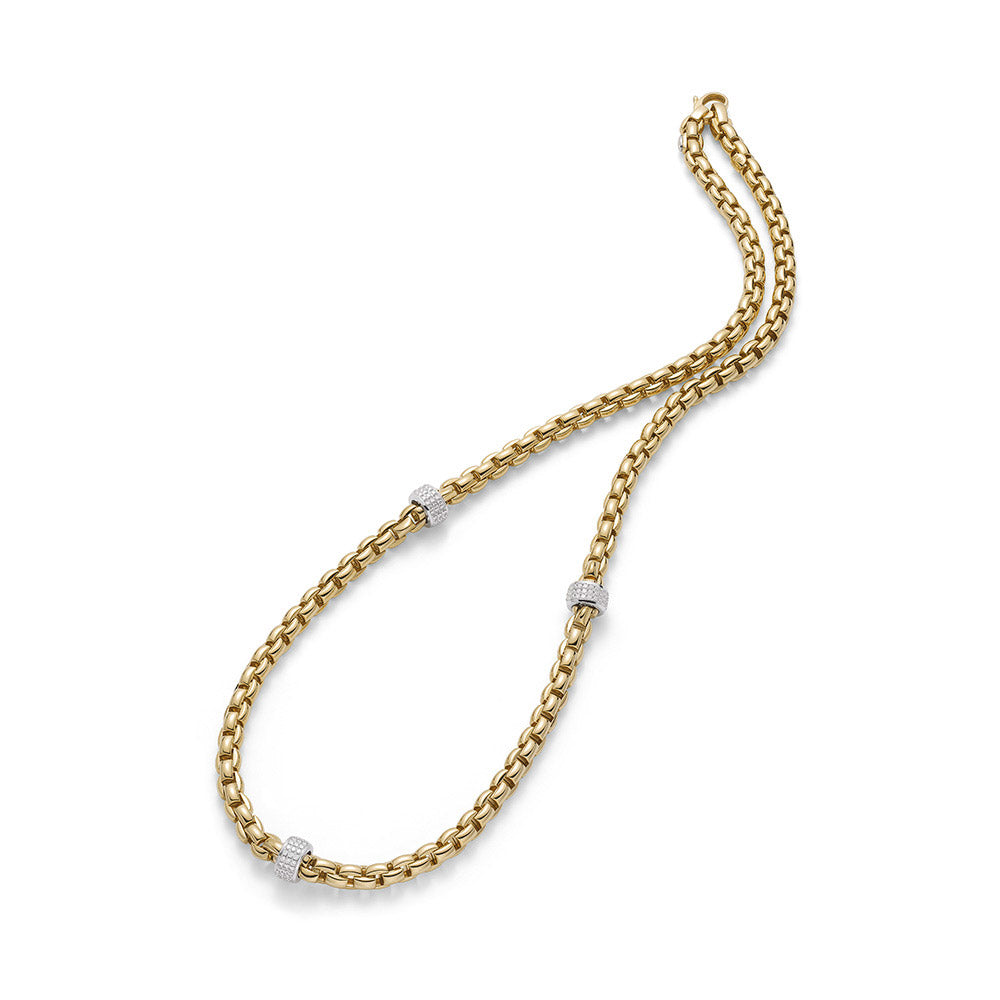 18Kt Yellow Gold Eka Necklace with Diamonds