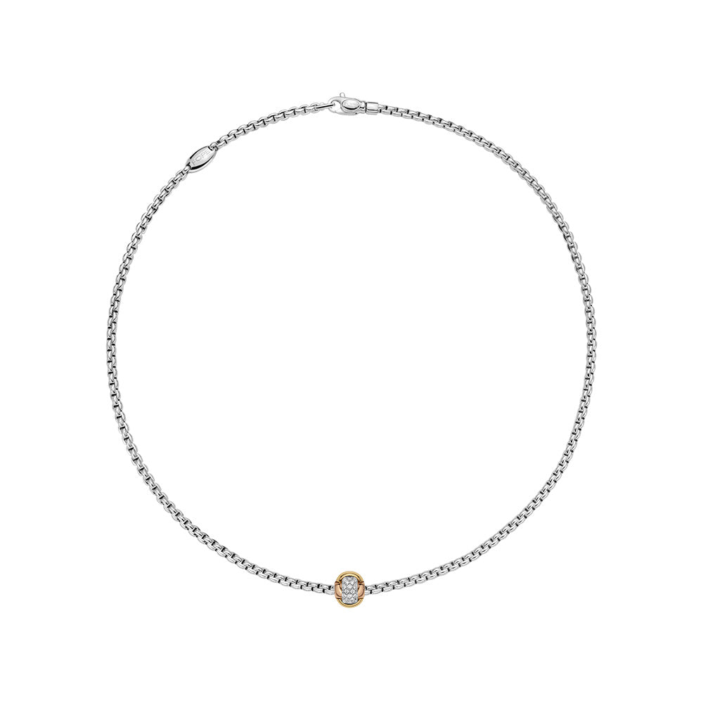 18Kt White Gold Eka Tiny Necklace