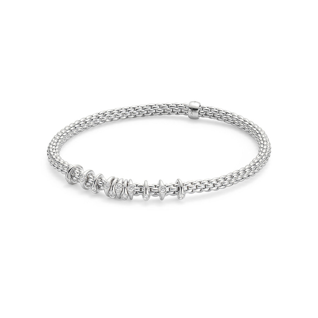 18Kt White Gold Fope  Prima Flex It Bracelet