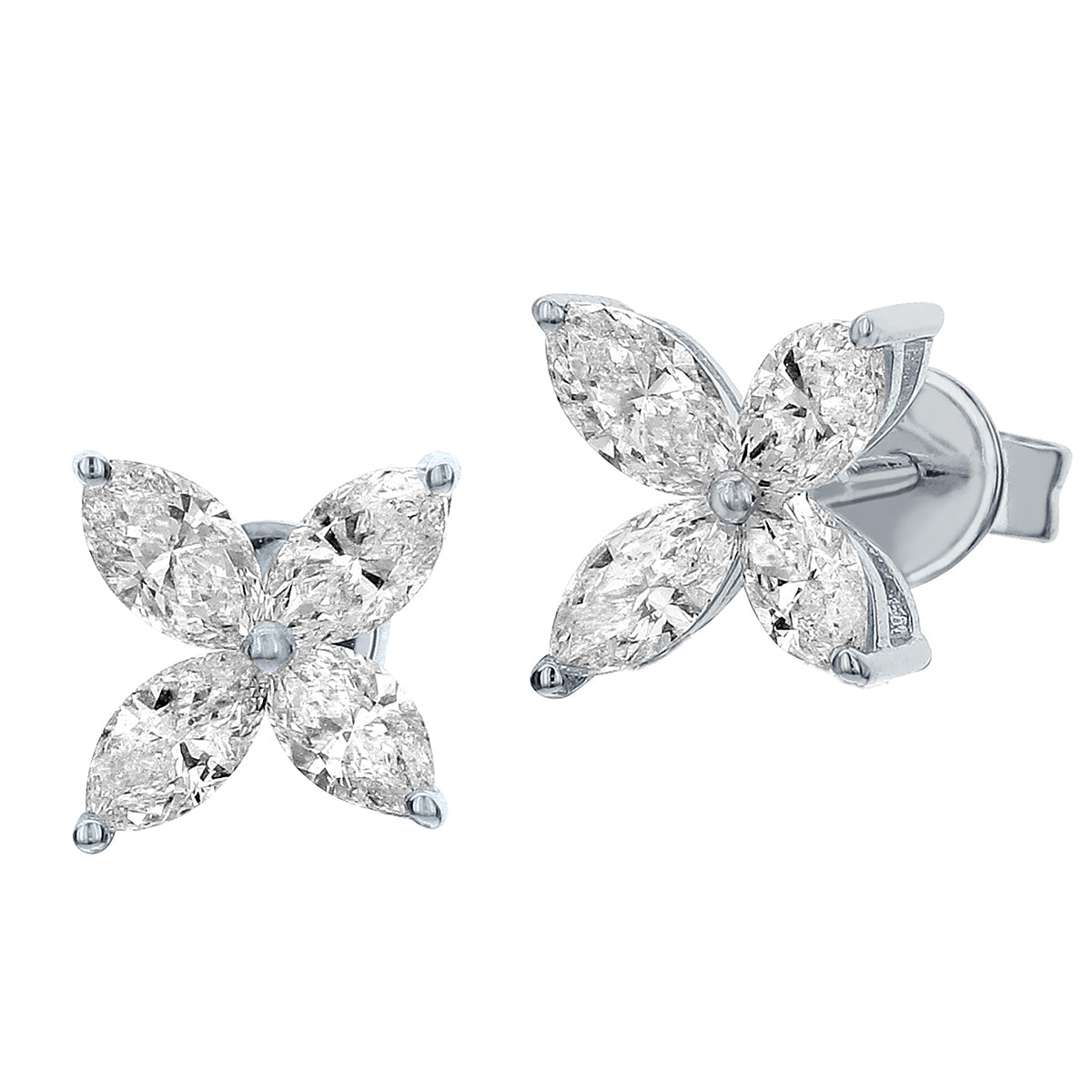 One Pair Of 18Kt White Gold Stud Earrings