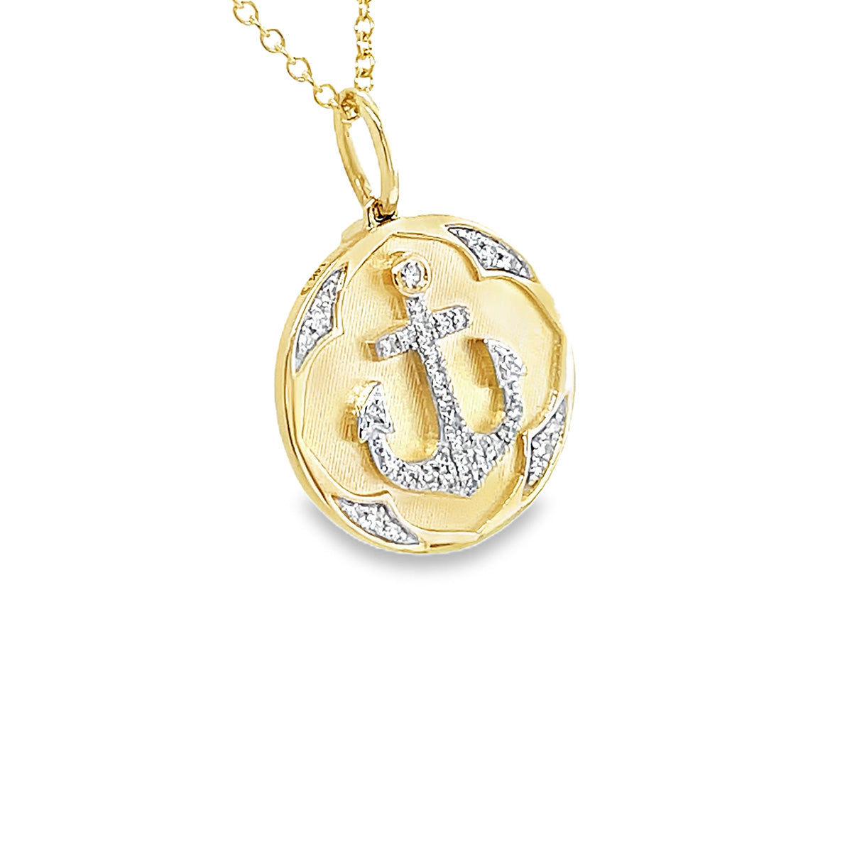 One 14Kt Yellow Gold Anchor Medallion