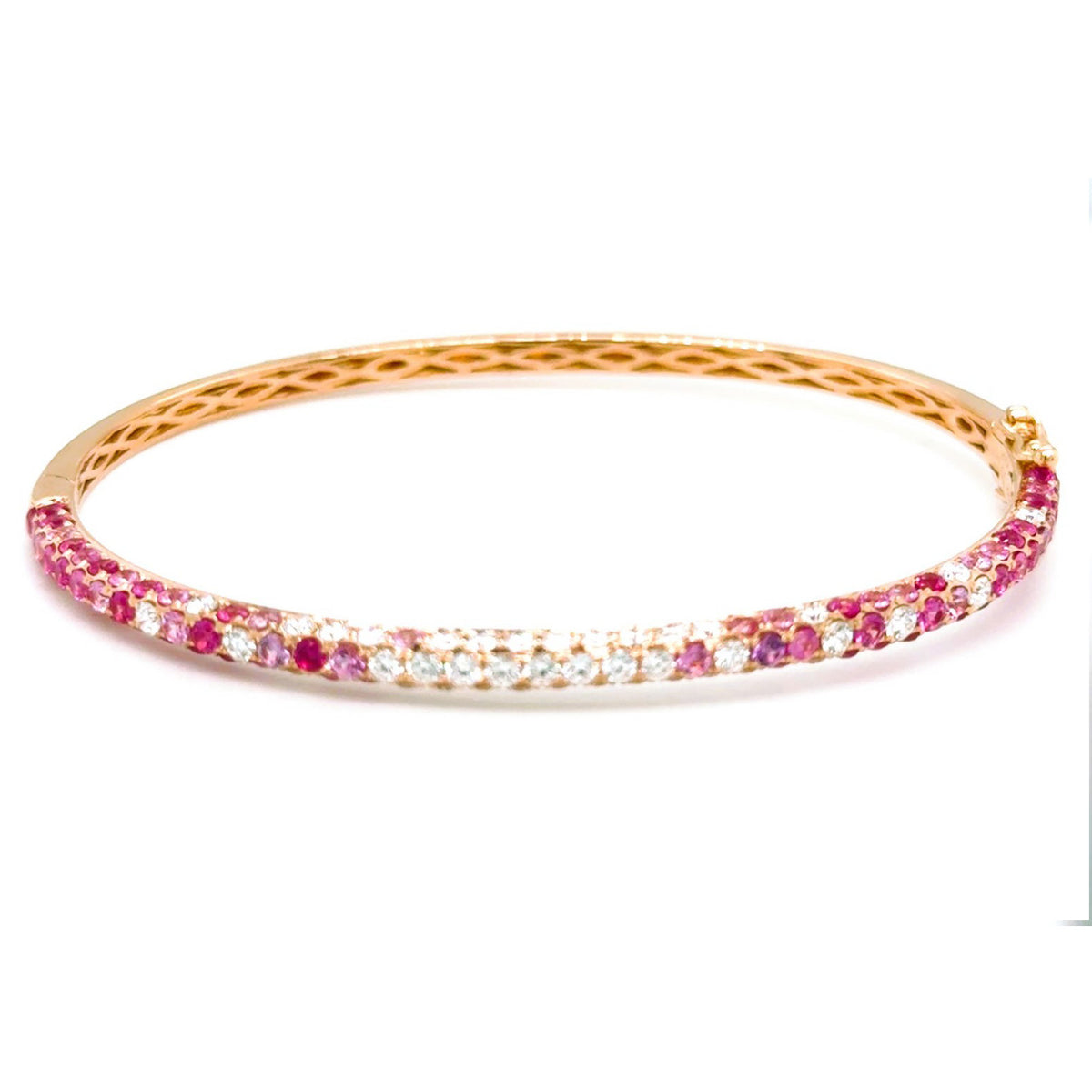 One 18KT Rose Gold Hinged Bangle