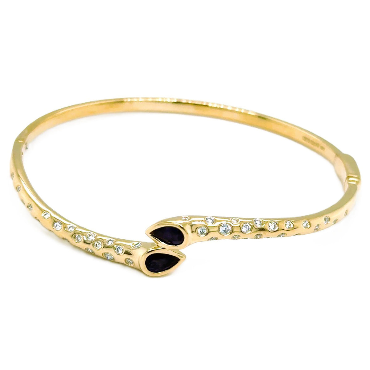 One 14KT Yellow Gold Bypass Bangle