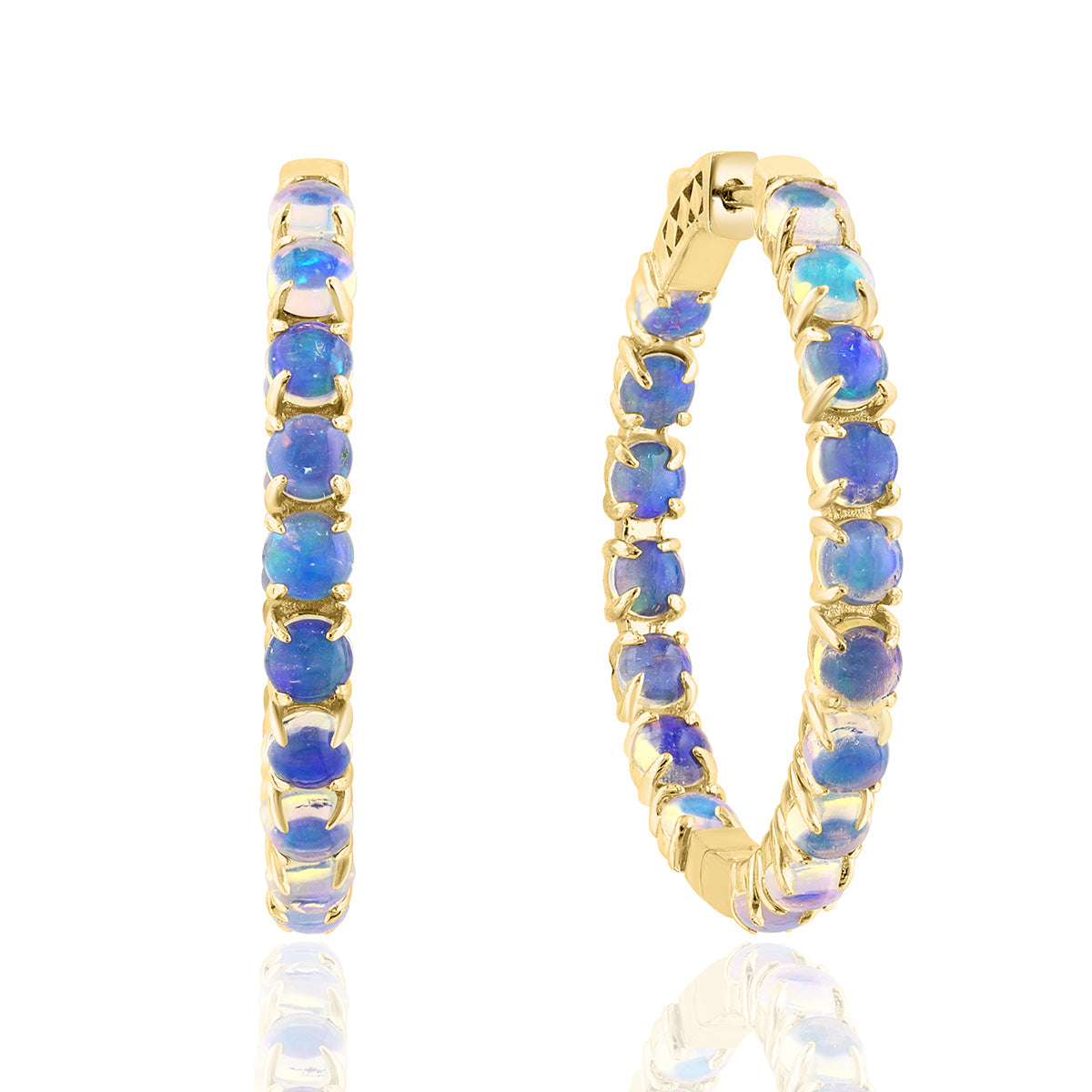 One Pair Of 14KT Yellow Gold Inside Out Hoops