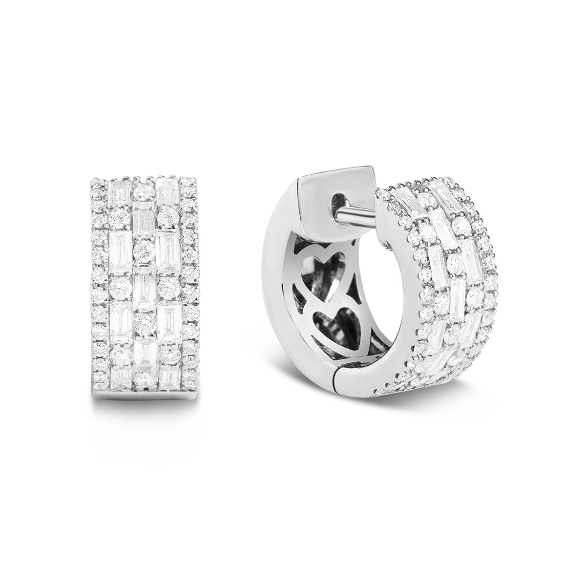 One Pair Of 18Kt White Gold Huggys