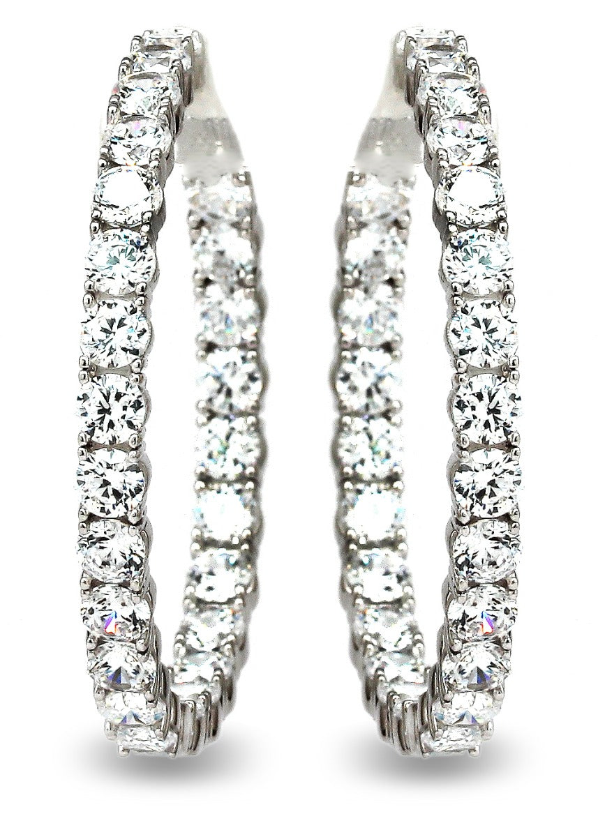 18Kt White Gold Diamond Hollywood Hoops