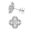 18K White Gold Diamond Quatrefoil Earrings