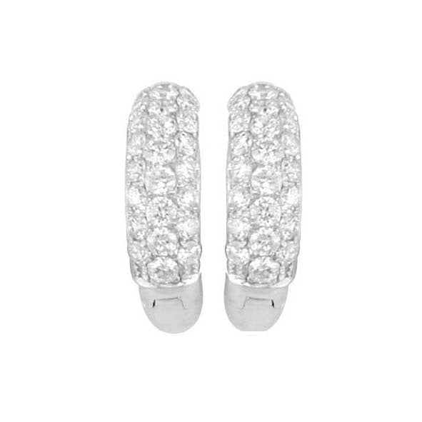 18Kt White Gold Diamond Huggies