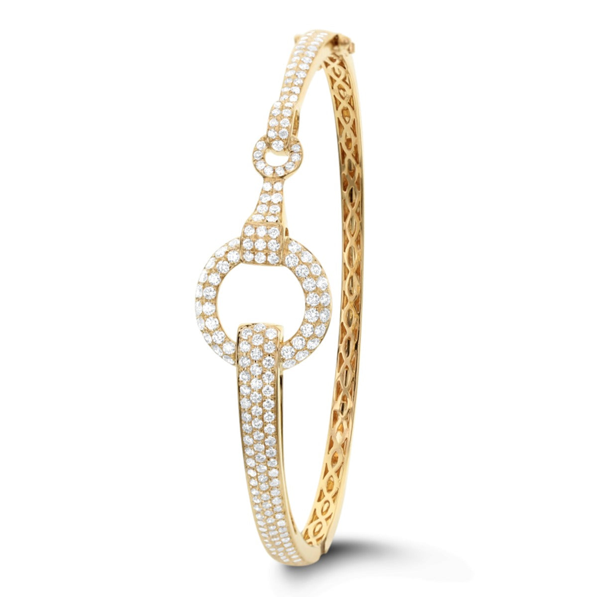 18Kt Yellow Gold Pave Diamond Bangle