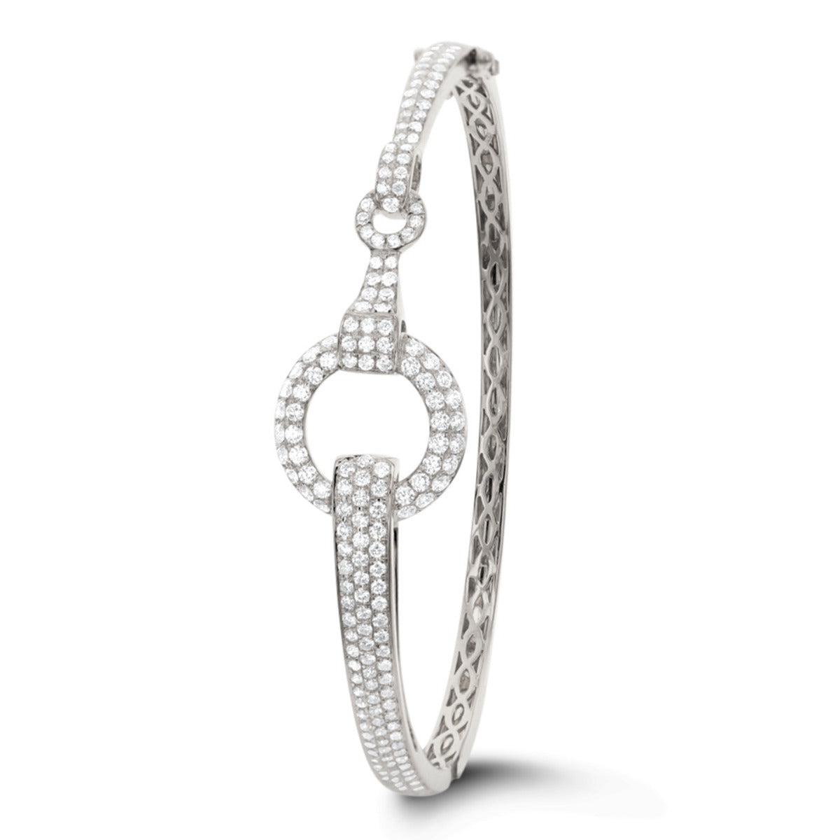18Kt White Gold Pave Diamond Bangle