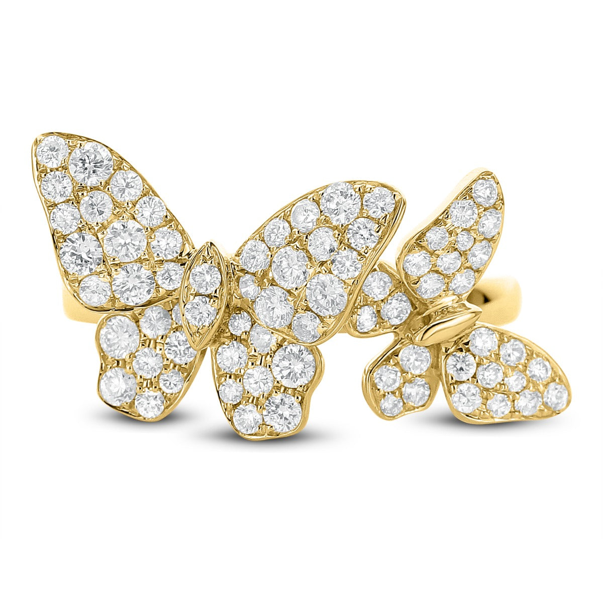 One 18Kt Yellow Gold Double Butterfly Ring