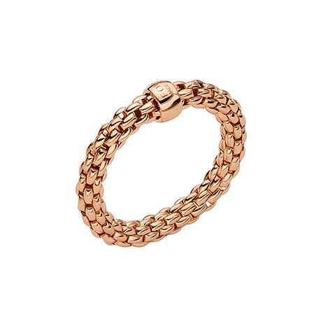 18Kt Rose Gold Fope Essentials Small Flexit Ring, Size Medium