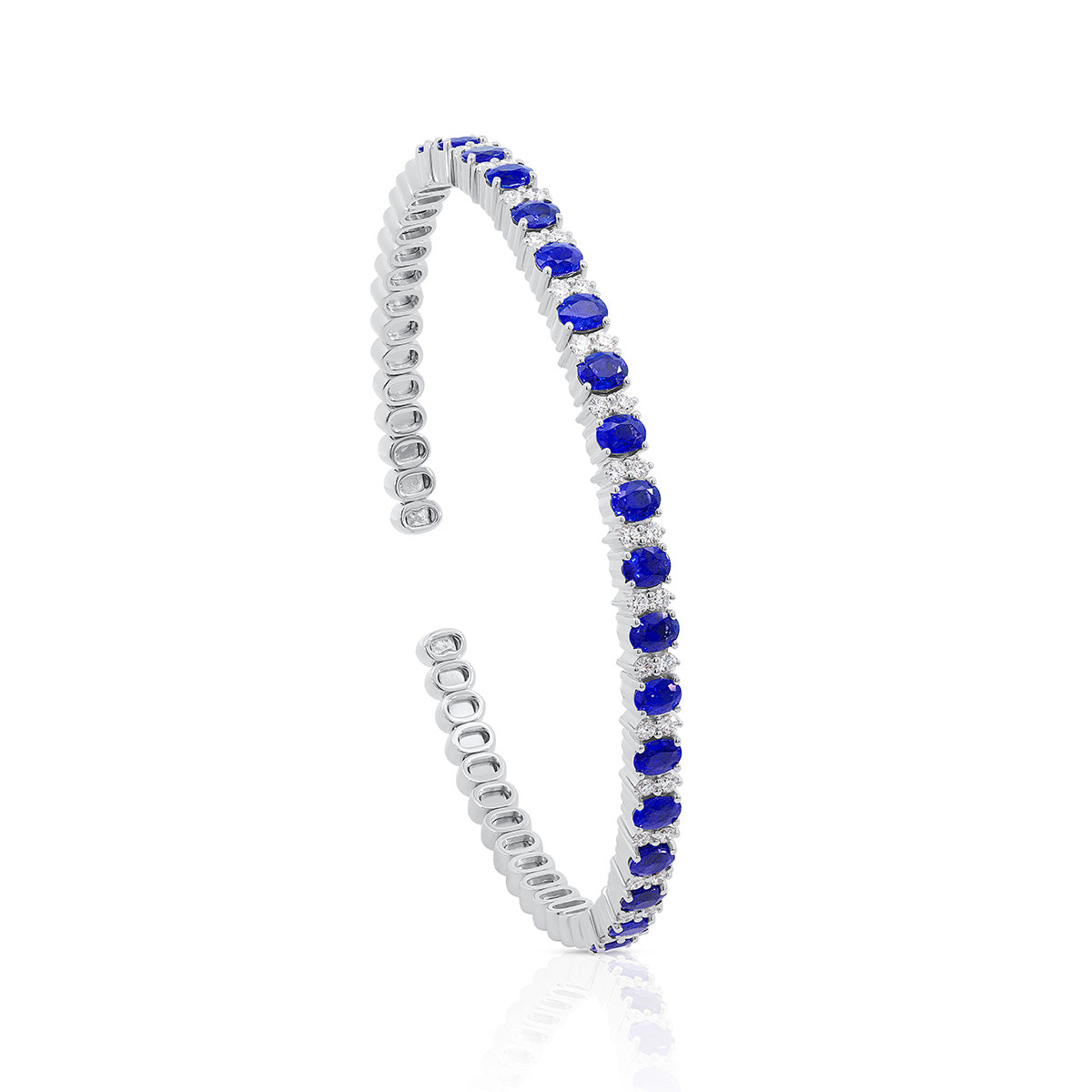 One 14Kt White Gold Flexible Cuff Bracelet