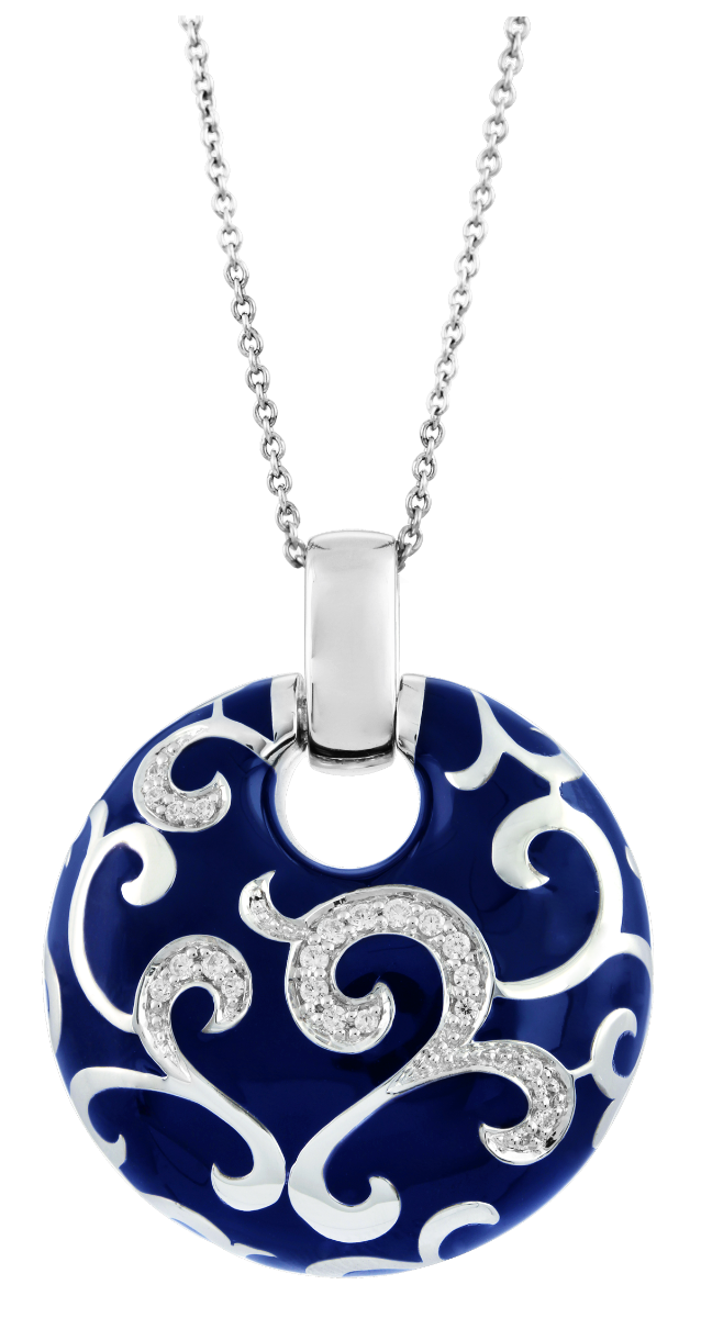 Royale Pendant With Chain, Blue