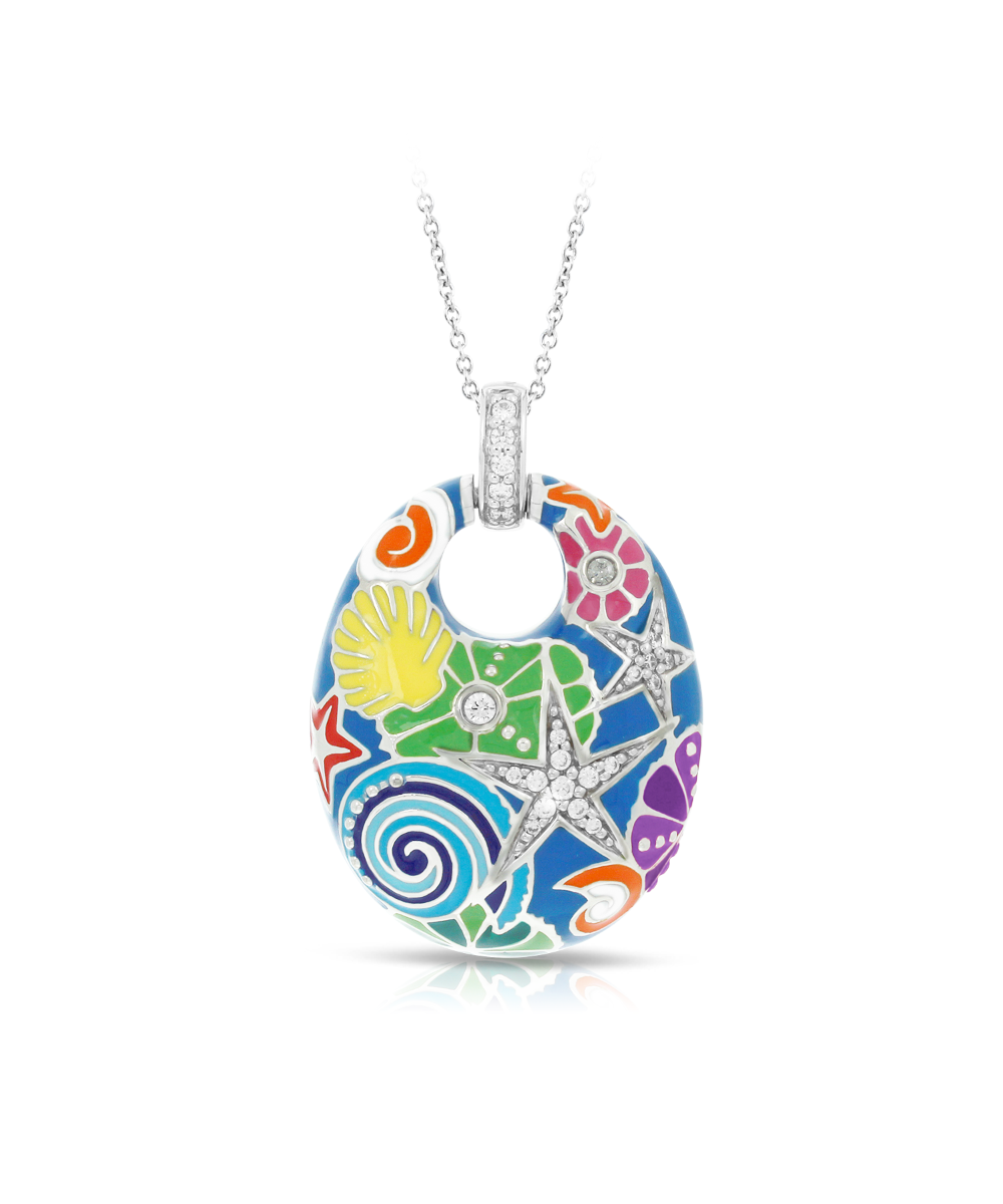 Starfish Pendant With Chain, Blue