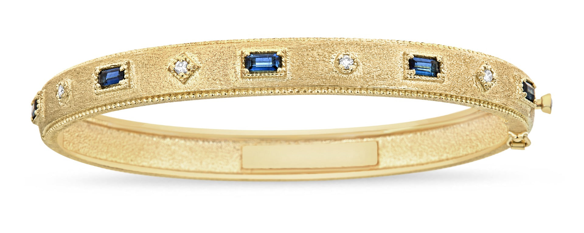 One Tanya Farah 18Kt Yellow Gold Handmade Modern Etruscan Bangle