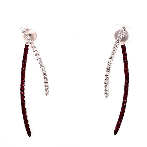 18Kt White Gold Double Stick, Front And Back Earrings