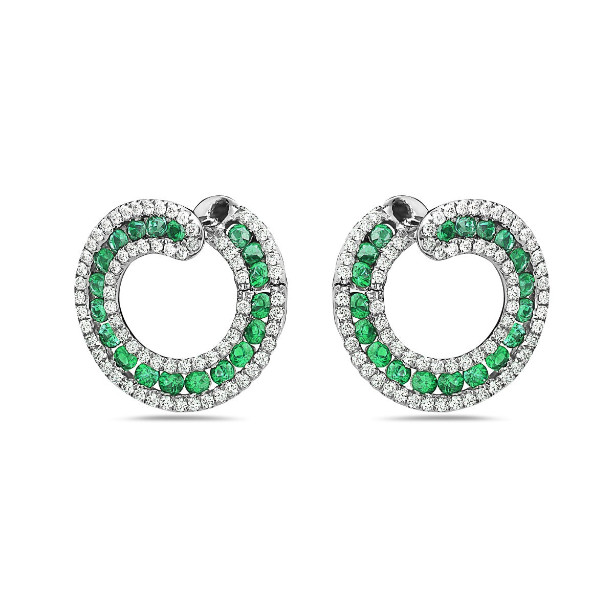 18Kt White Gold Swirl Earrings
