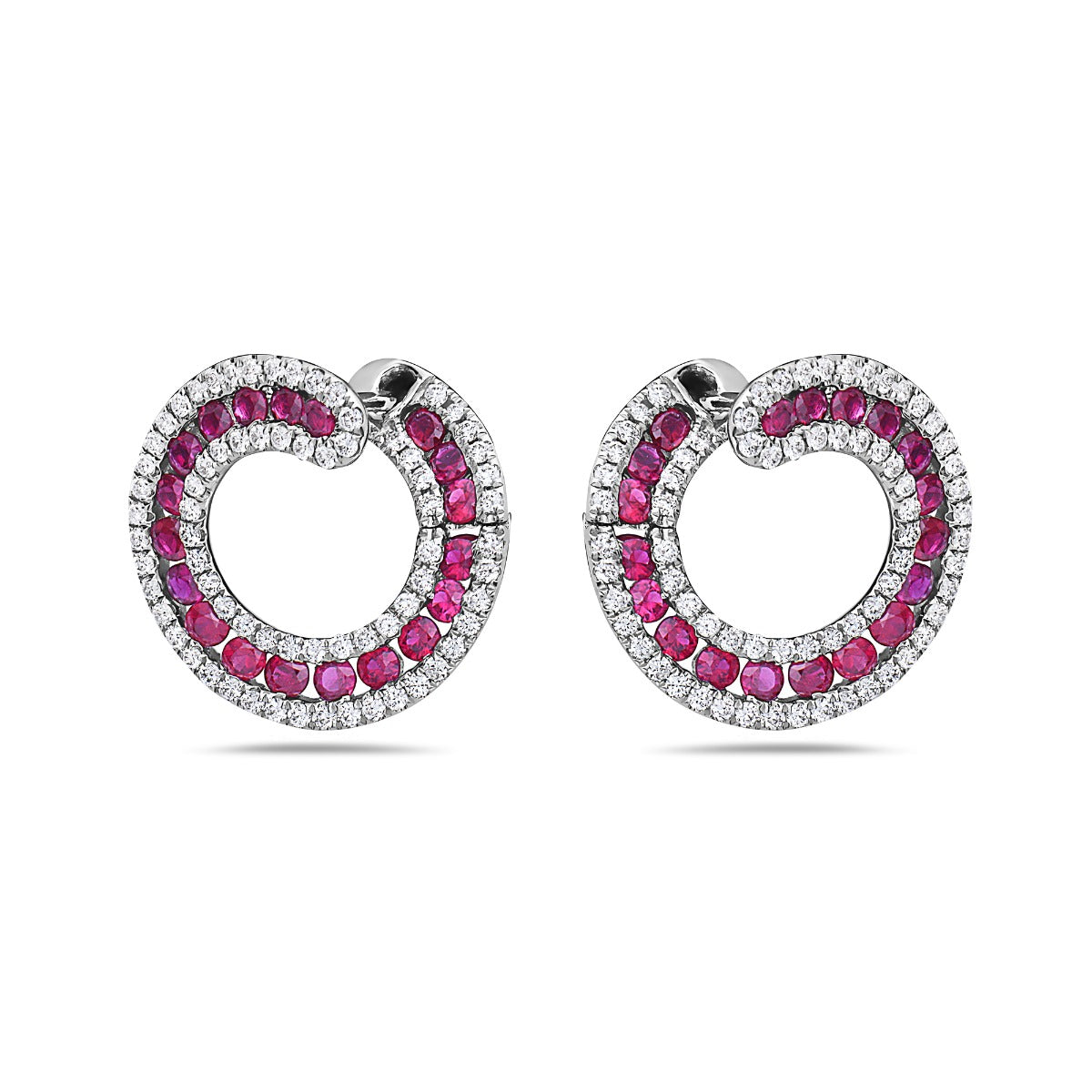 18Kt White Gold Swirl Earrings