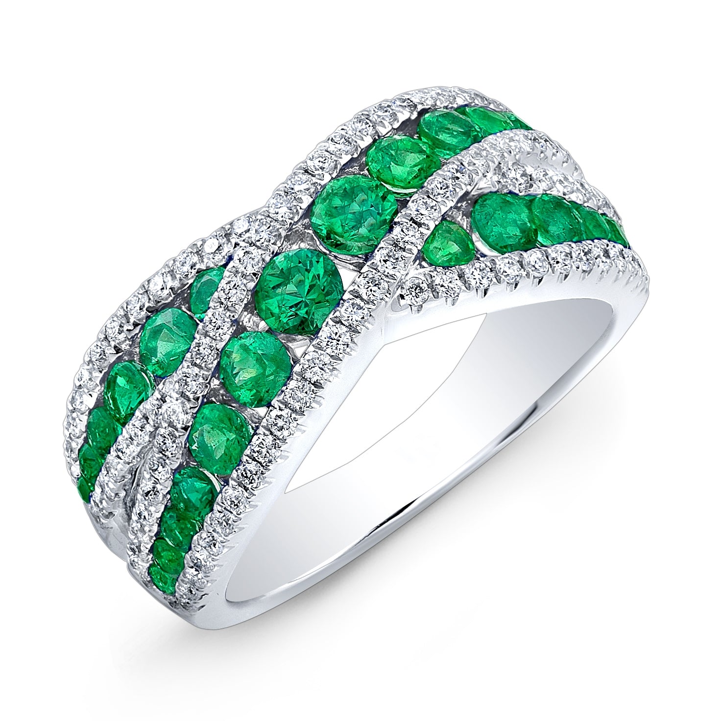 18Kt White Gold "X" Band