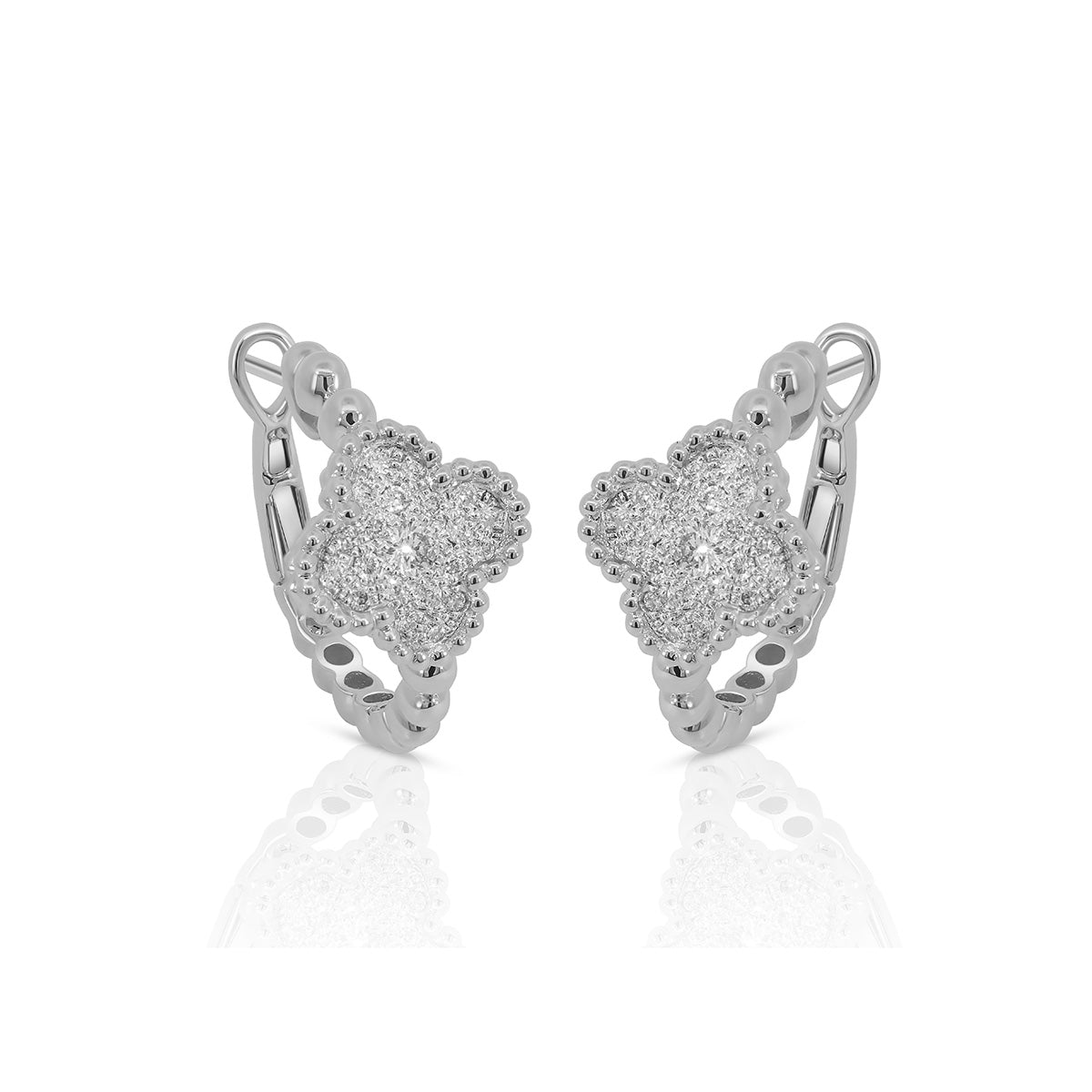 One Pair Of 14Kt White Gold Petite Hoops