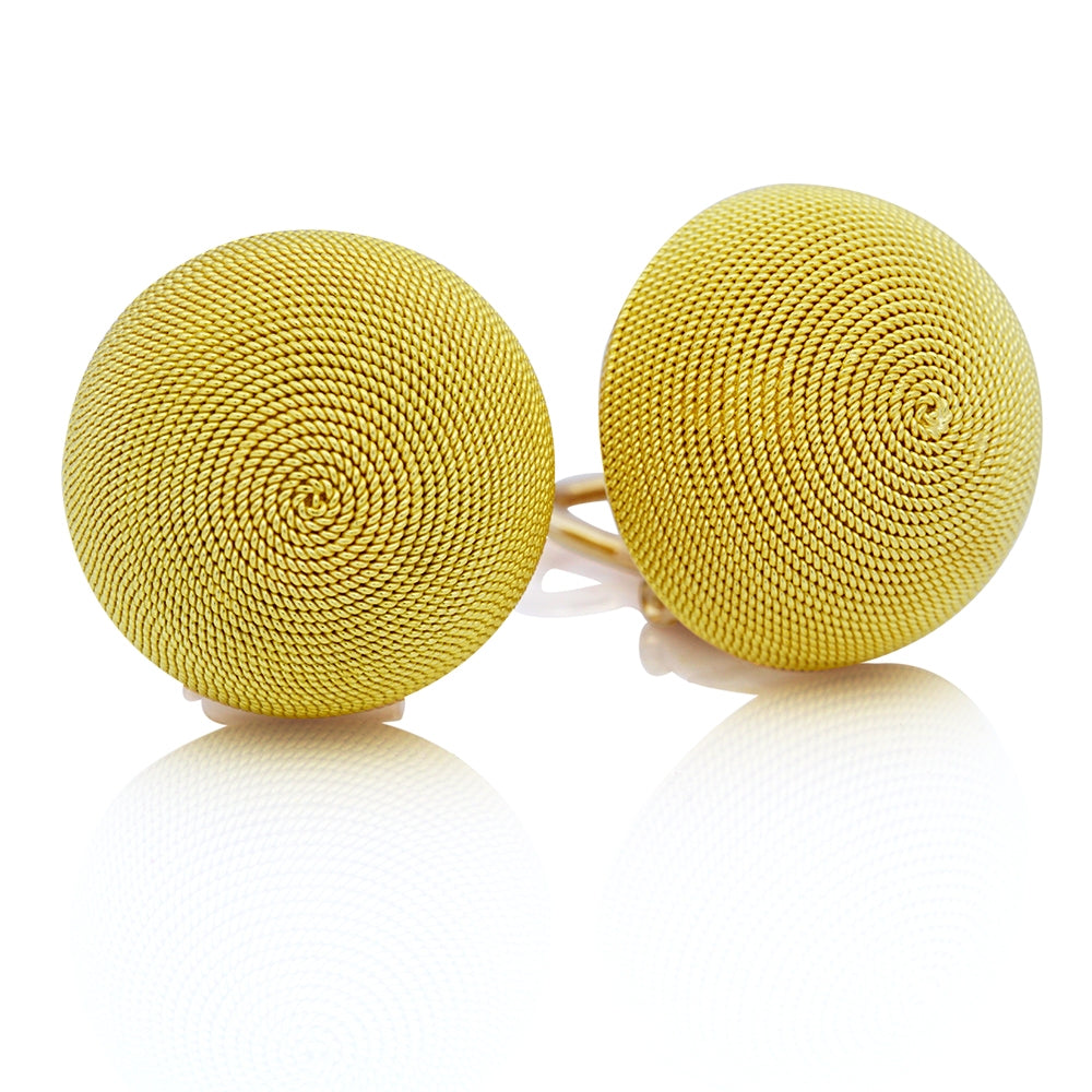 18Kt Yellow Gold Large Hand Made Dome Earrings