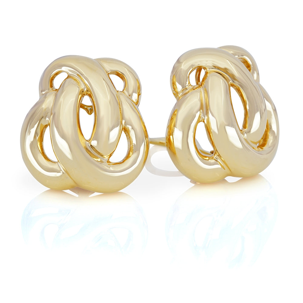 14K Yellow Gold Large Knot Earrings