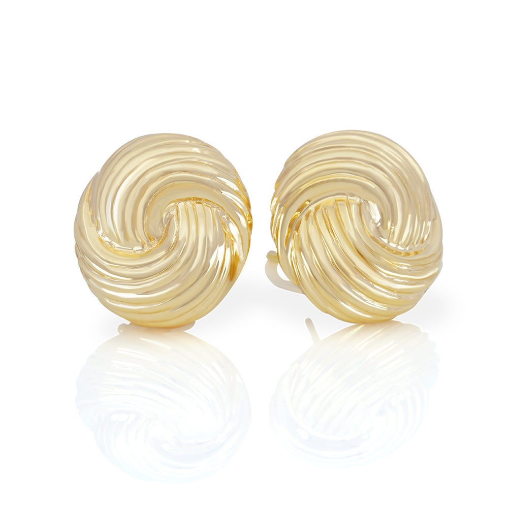 14Kt Yellow Gold Fluted Earrings