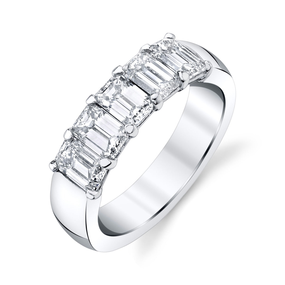 Platinum 2.53ctw Emerald Cut Diamond Band