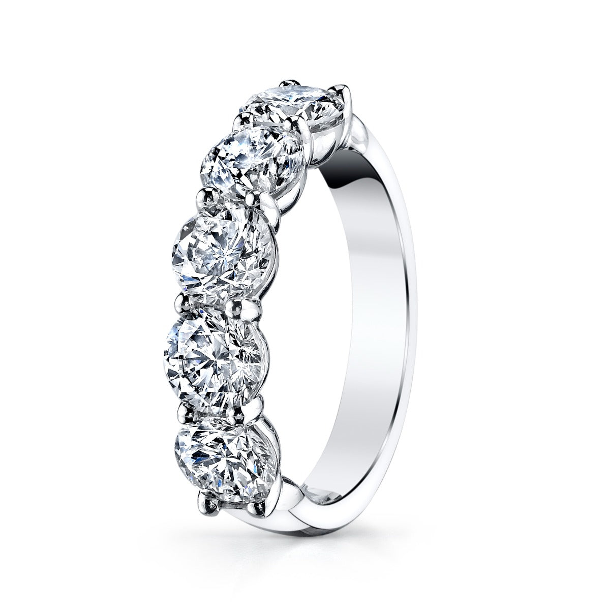 Platinum 5 Stone Diamond Band 2.52ctw