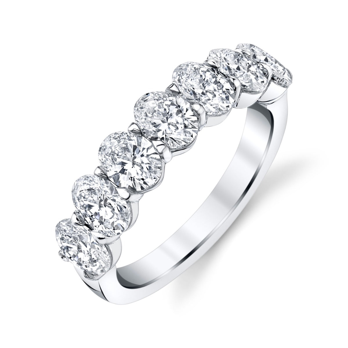 18K White Gold 2.21ctw Oval Diamond Band