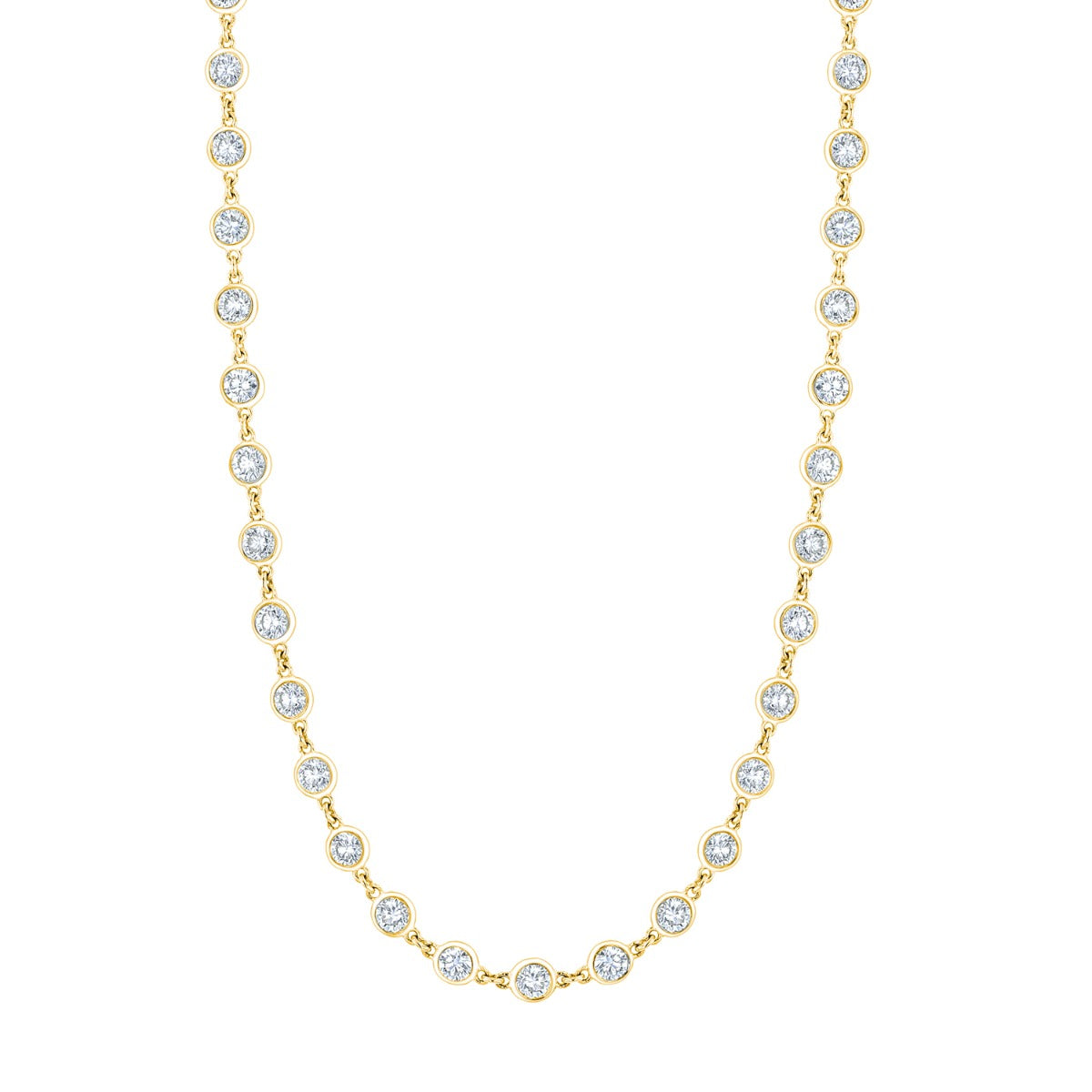 18Kt Yellow Gold Diamonds By The Yard Necklace 2.27ctw