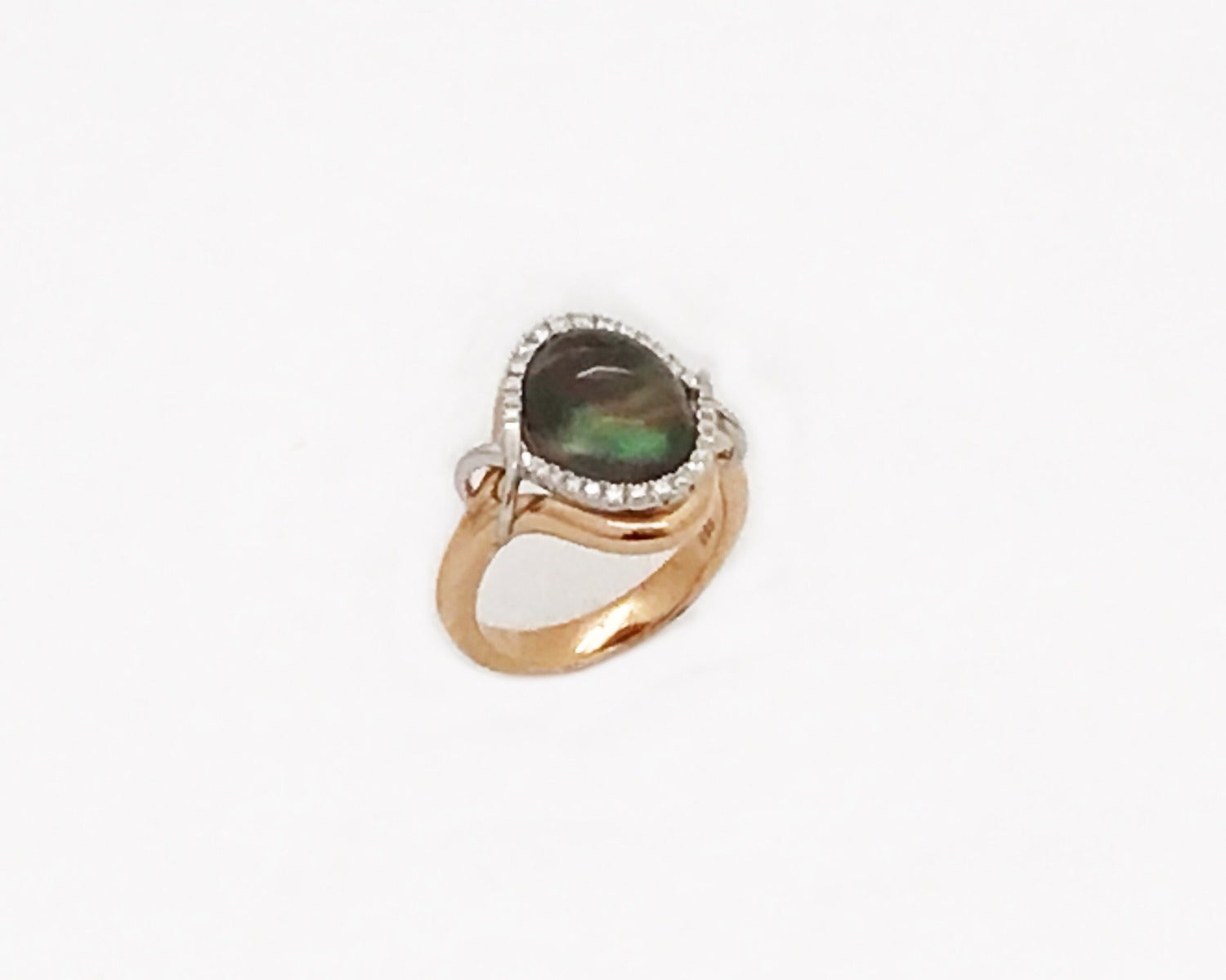 14 Karat Rose And White Gold Ring