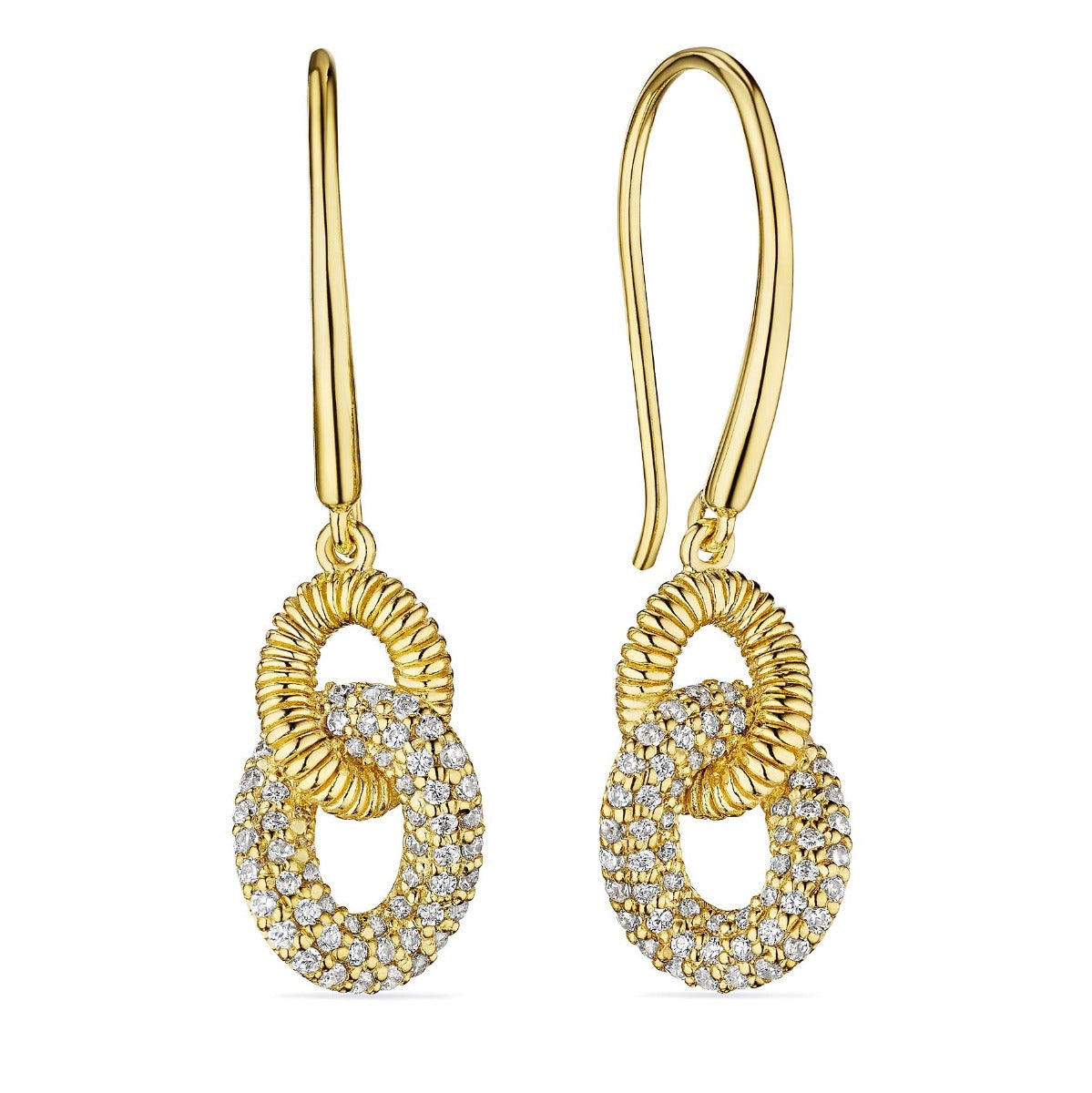 One Pair Of Judith Ripka Eternity Drop Earrings