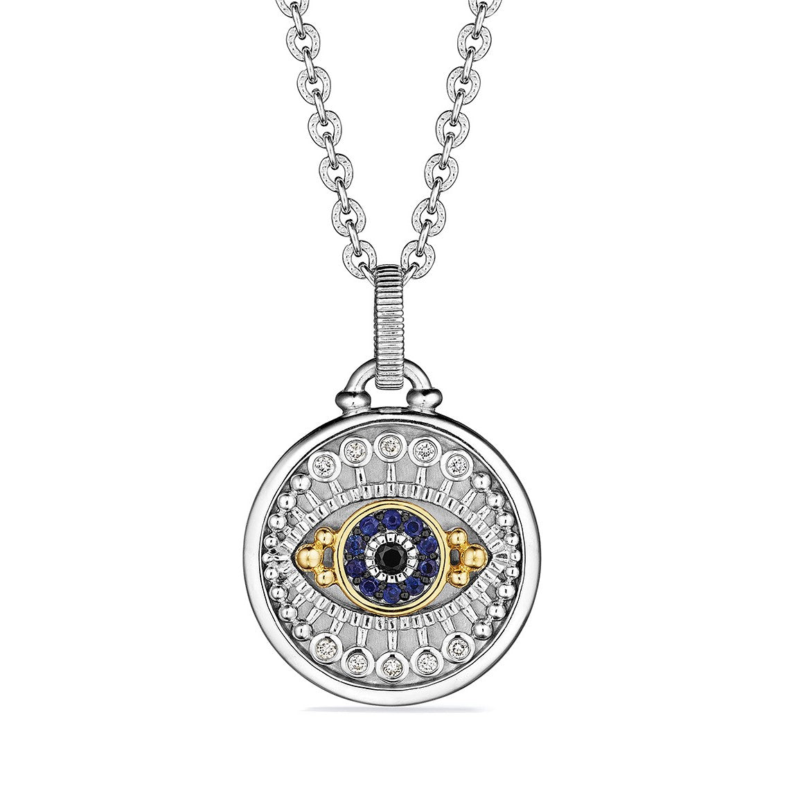 Judith Ripka Sterling Silver And 18K Yellow Gold Evil Eye Necklace