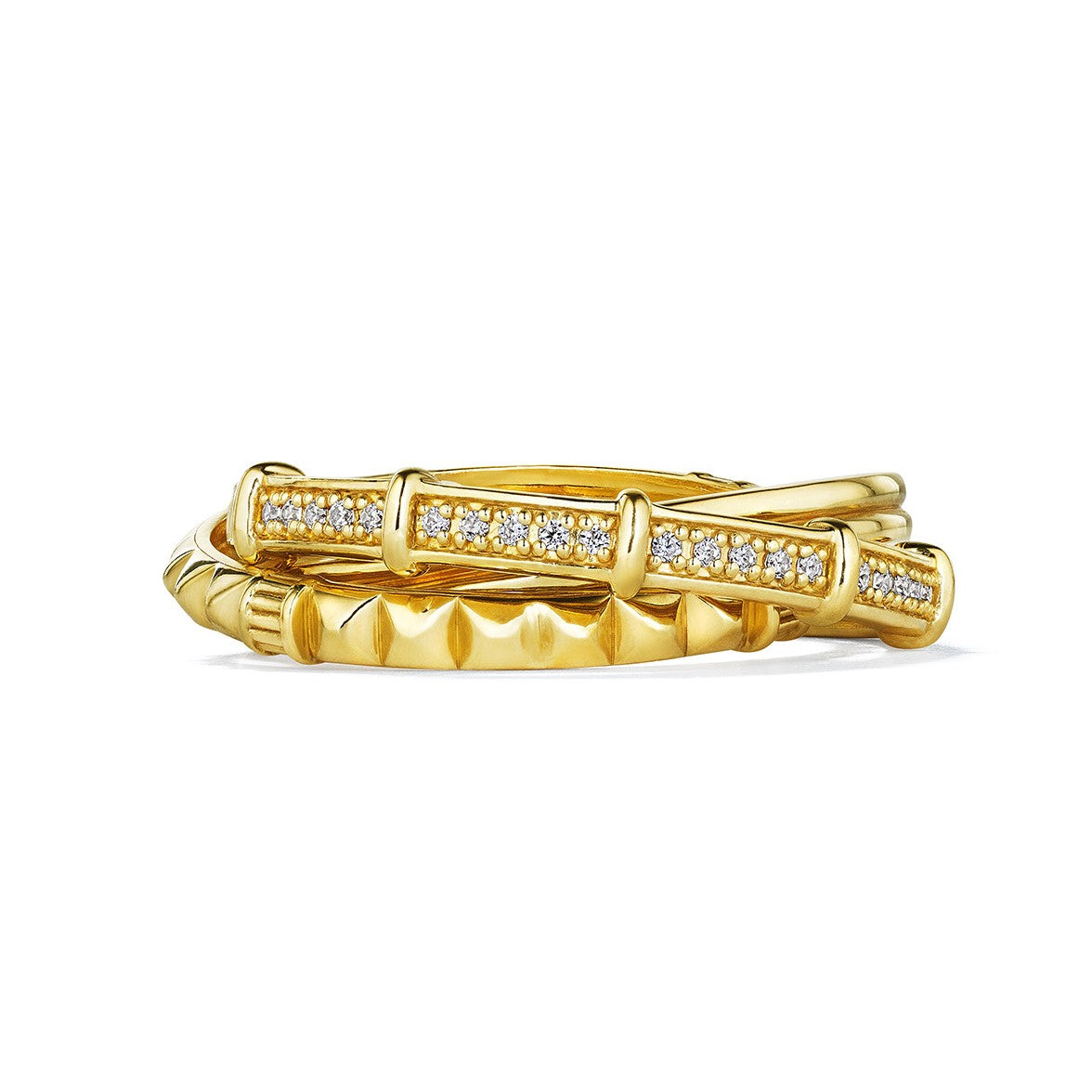 One Judith Ripka 18Ktyg Arete Triple Rolling Ring