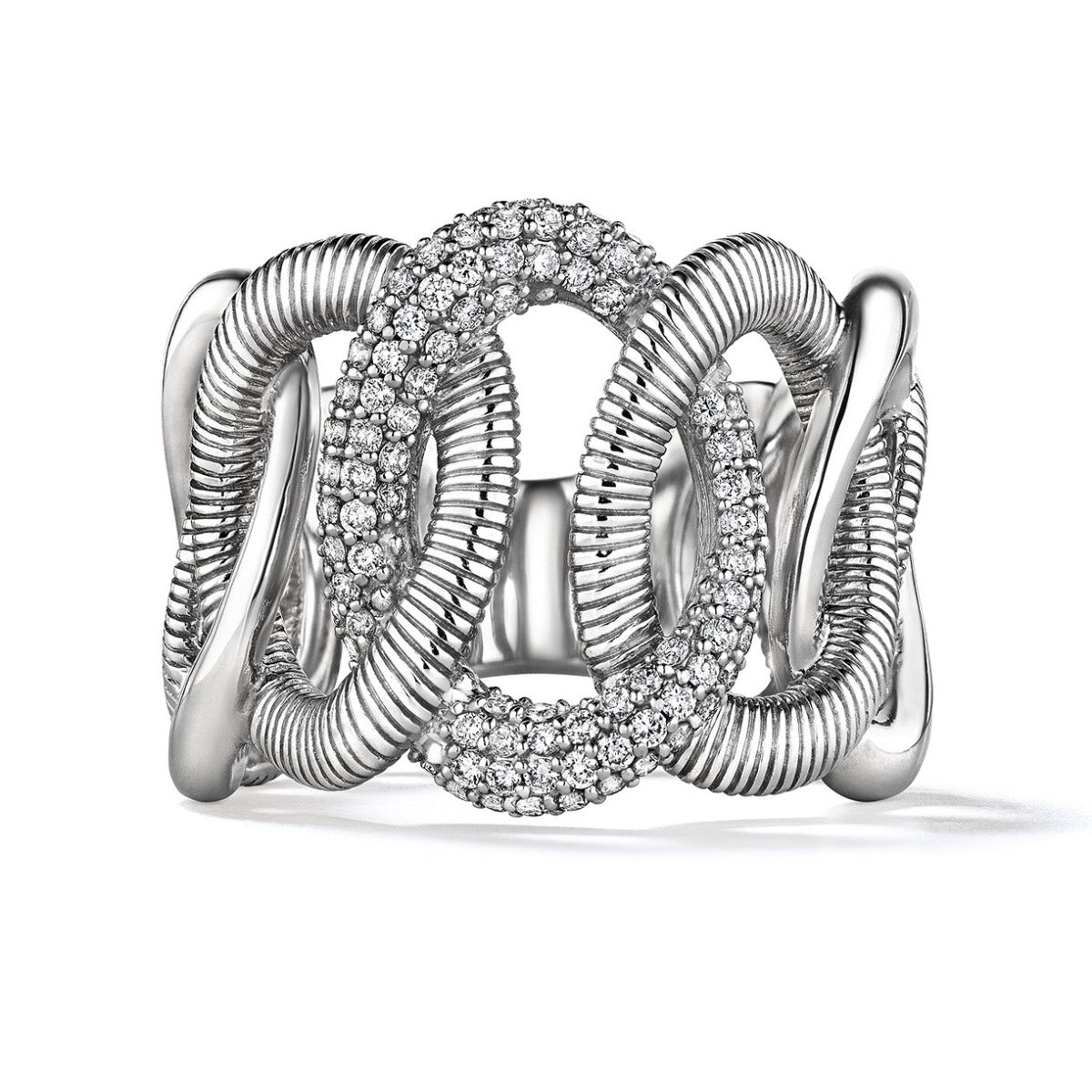 One Judith Ripka Sterling Silver Eternity Ring