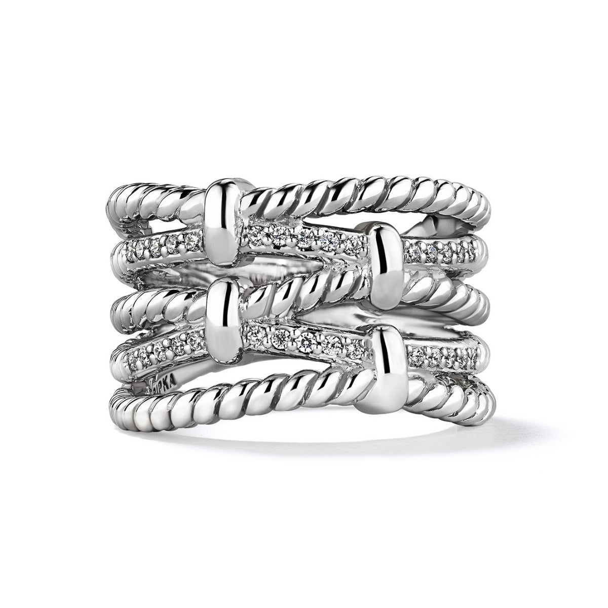 One Judith Ripka Sterling Silver Isola Ring